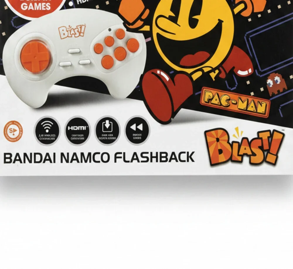 Bandai Namco Flashback Blast HDMI Dongle Retro Game Console White & Orange